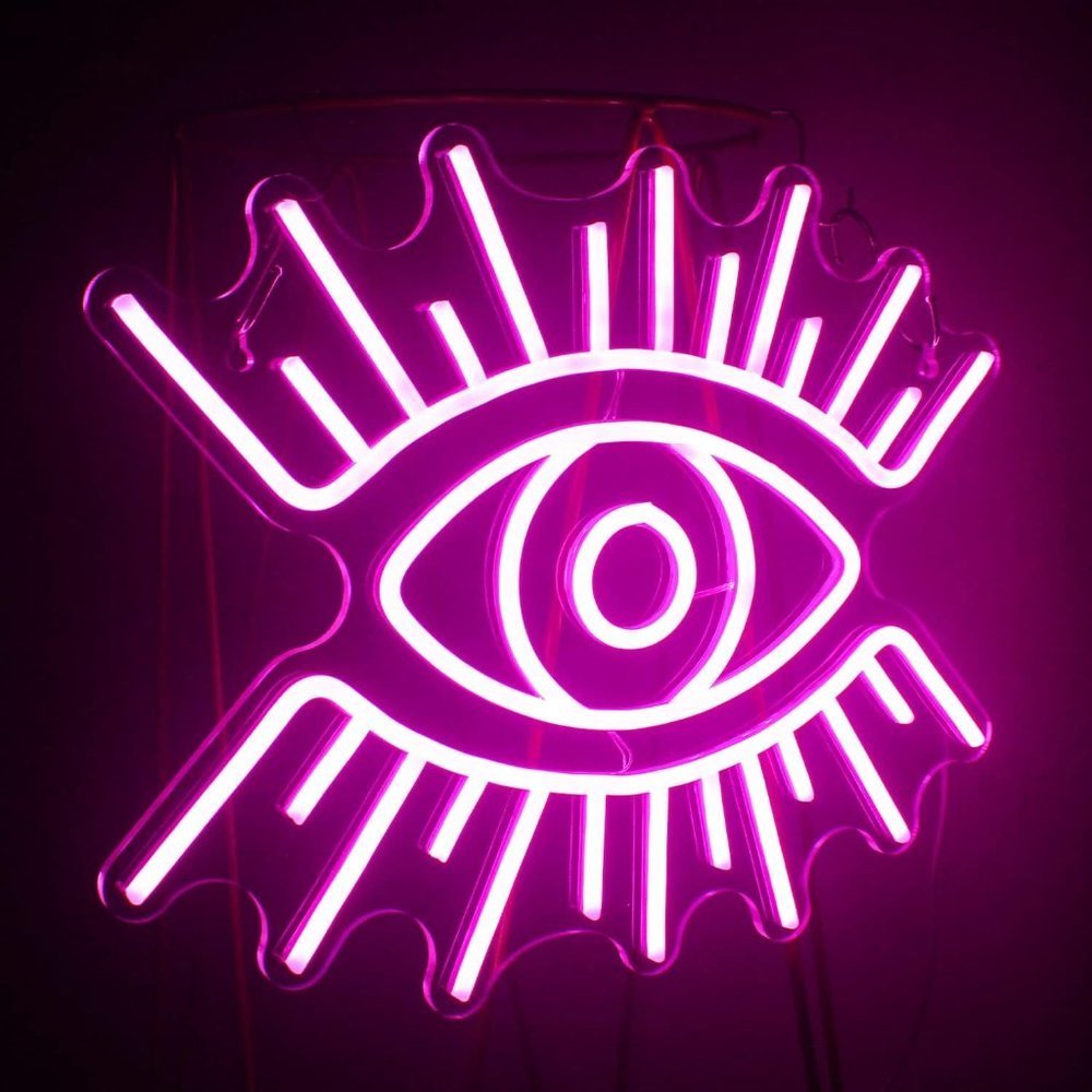 Pink Evil Eye Greek Spiritual Neon Light LED Wall Decor Dorm Bedroom Bathroom